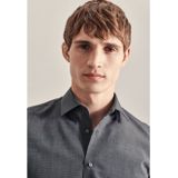 Seidensticker - Grijs Effen Overhemd - 100% Katoen - Kent Kraag - Lange Mouwen