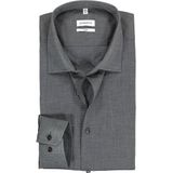 Seidensticker - Grijs Effen Overhemd - 100% Katoen - Kent Kraag - Lange Mouwen