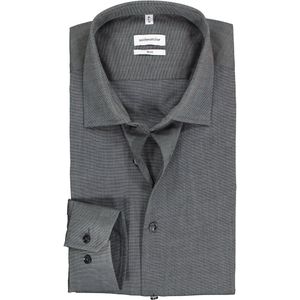 Seidensticker - Grijs Effen Overhemd - 100% Katoen - Kent Kraag - Lange Mouwen