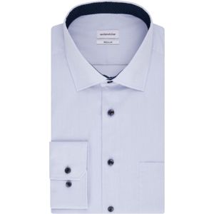 Seidensticker - Heren Shirt - Lichtblauw - Katoen - Regular Fit