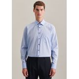 Seidensticker - Herenhemd - Lichtblauw - Katoen - Strijkvrij