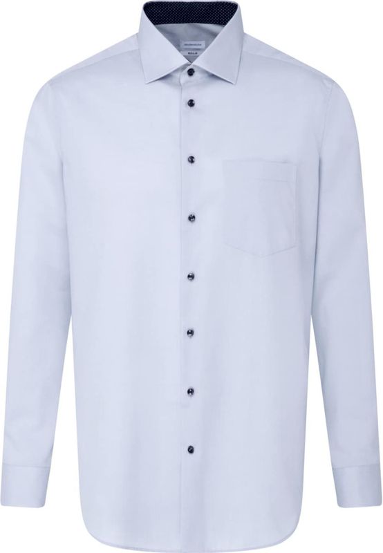 Seidensticker - Herenhemd - Lichtblauw - Katoen - Strijkvrij