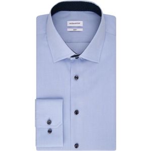 Seidensticker - Slim Fit Overhemd - Lichtblauw - Strijkvrij - 100% Katoen
