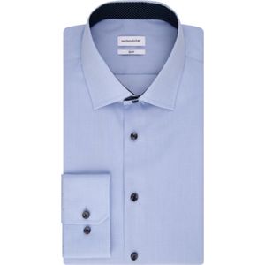 Seidensticker - Herenhemd - Lichtblauw - 100% Katoen - Slim Fit
