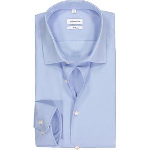 Seidensticker - Herenhemd - Lichtblauw - 100% Katoen - Slim Fit