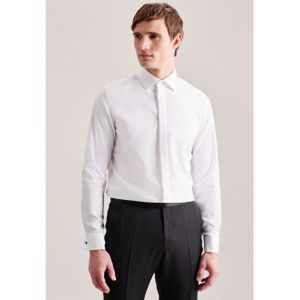 Seidensticker - Smokingoverhemd - Wit - Slim Fit - Lange Mouwen - Kentkraag