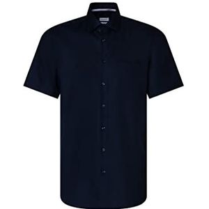 Seidensticker Men's Regular Fit Shirt met korte mouwen, donkerblauw, 39, donkerblauw, 39