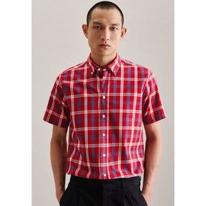 Seidensticker Men's Regular Fit Shirt met korte mouwen, rood, S, rood, S