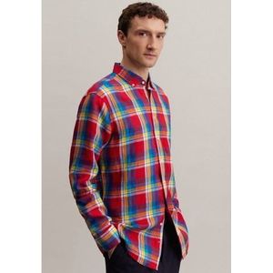 Seidensticker Men's Regular Fit shirt met lange mouwen, rood, 38, rood, 38