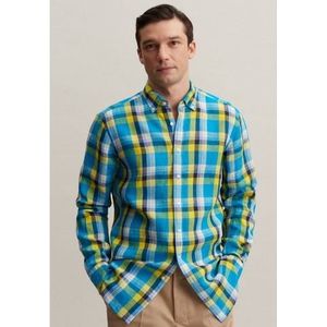 Seidensticker Men's Regular Fit shirt met lange mouwen, turquoise, 38, turquoise, 38