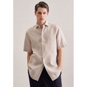 Seidensticker Men's Regular Fit Shirt met korte mouwen, beige, 42, beige, 42