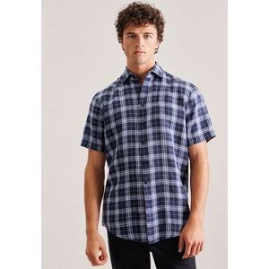Seidensticker Men's Regular Fit Shirt met korte mouwen, donkerblauw, 40, donkerblauw, 40
