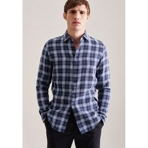 Seidensticker Heren Extra Slim Fit Overhemd met lange mouwen, blauw, 40