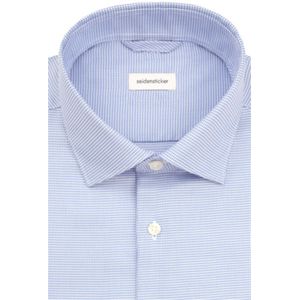 Seidensticker slim fit overhemd, structuur, blauw