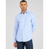 Seidensticker - Herenoverhemd - Lichtblauw - Katoen - Slimfit