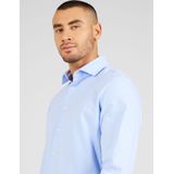 Seidensticker - Herenoverhemd - Lichtblauw - Katoen - Slimfit