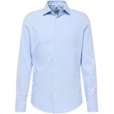 Seidensticker - Herenoverhemd - Lichtblauw - Katoen - Slimfit
