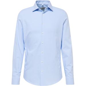 Seidensticker - Herenoverhemd - Lichtblauw - Katoen - Slimfit