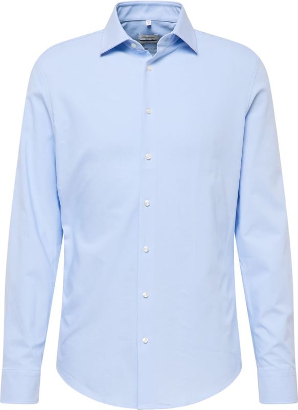 Seidensticker - Herenoverhemd - Lichtblauw - Katoen - Slimfit