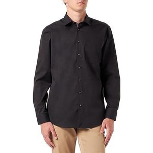 Seidensticker Herenhemd met lange mouwen, regular fit, zwart, 38