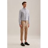 Seidensticker Zakelijk overhemd voor heren, slim fit, zacht, kent-kraag, lange mouwen, 100% katoen, zand, 36