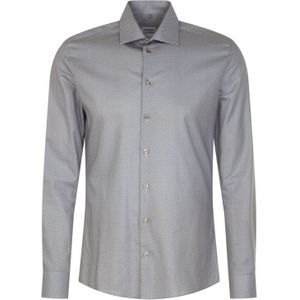Seidensticker Zakelijk overhemd voor heren, slim fit, zacht, kent-kraag, lange mouwen, 100% katoen, zand, 36