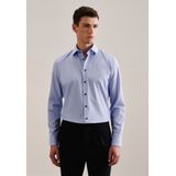 Seidensticker - Slim Overhemd - Blauw - Strijkvrij - 100% Katoen