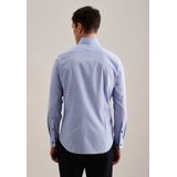 Seidensticker - Slim Overhemd - Blauw - Strijkvrij - 100% Katoen