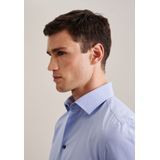 Seidensticker - Slim Overhemd - Blauw - Strijkvrij - 100% Katoen