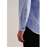 Seidensticker - Slim Overhemd - Blauw - Strijkvrij - 100% Katoen