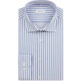 Seidensticker - Businessoverhemd - Middenblauw - Shaped 1/1 Kentkraag gestreept
