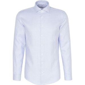 Seidensticker - Businessoverhemd - Blauw - Slim 1/1 Kent Kraag Structuur