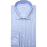 Seidensticker - Slim Fit - Herenoverhemd - Blauw - 100% Katoen, Kent Kraag, Lange Mouwen