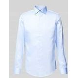 Overhemden - Blauw - 100% Katoen - Slim Fit met Kentkraag