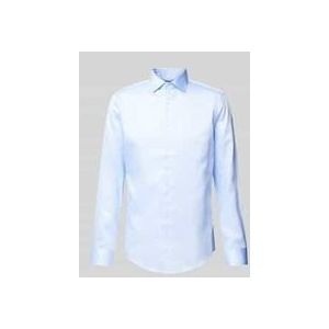 Overhemden - Blauw - 100% Katoen - Slim Fit met Kentkraag