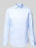 Overhemden - Blauw - 100% Katoen - Slim Fit met Kentkraag