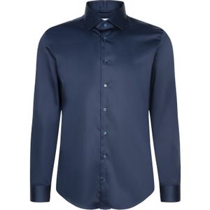 Seidensticker - Zakelijk Herenhemd - Blauw - Slim Fit - Lange Mouwen - 100% Katoen