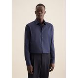 Seidensticker - Zakelijk Herenhemd - Blauw - Slim Fit - Lange Mouwen - 100% Katoen