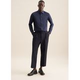 Seidensticker - Zakelijk Herenhemd - Blauw - Slim Fit - Lange Mouwen - 100% Katoen