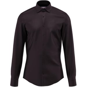 Seidensticker - Herenoverhemd - Zwart - Katoen - Slim Fit