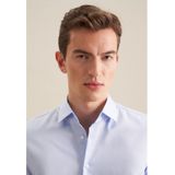 Seidensticker - Herenoverhemd - Lichtblauw - 100% Katoen - Shaped Pasvorm