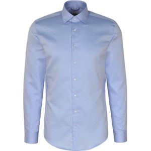 Seidensticker - Herenoverhemd - Lichtblauw - 100% Katoen - Shaped Pasvorm