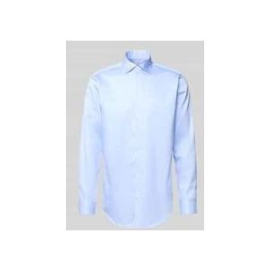 Overhemden - Blauw - 100% Katoen - Regular Fit - Kentkraag