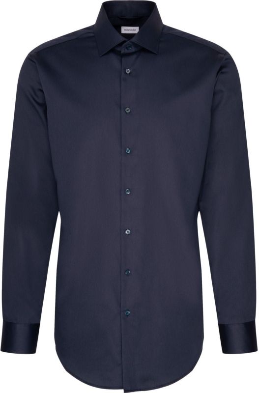 Seidensticker - Zakelijk Overhemd - Blauw - 100% Katoen - Regular Fit