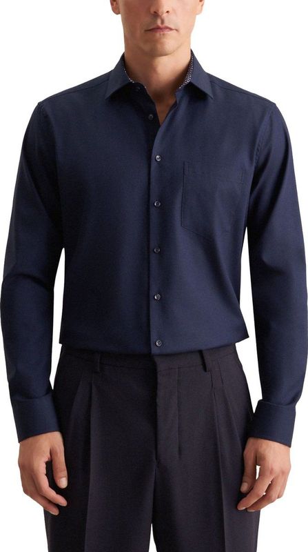 Seidensticker Overhemd donkerblauw, Effen