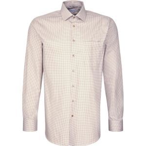 Seidensticker - Herenoverhemd - Blauw - Katoen - Strijkvrij