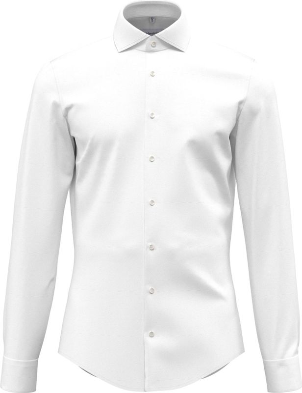 Overhemden - Wit - Regular Fit - Lange Mouwen - Kentkraag