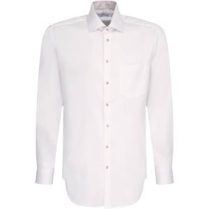 Seidensticker - Overhemd - Blauw - Strijkvrij Materiaal - Normale Pasvorm