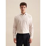 Seidensticker regular fit overhemd, popeline, beige gestreept