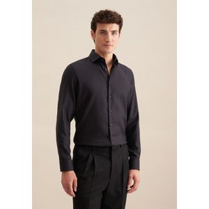 Overhemden - Antraciet - 100% Katoen - Slim Fit - Kentkraag